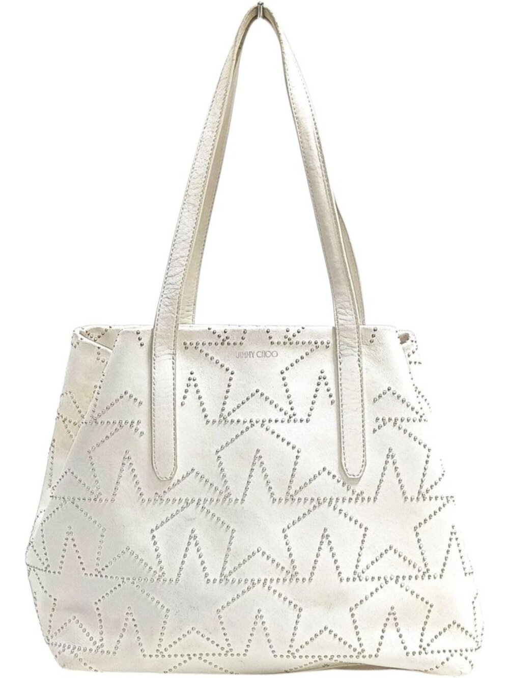 (L5) Jimmy Choo Tote Bag White Leather